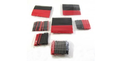 smršťovací bužírka černá / červená - sada 127 ks