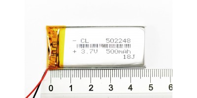 Battery ZC LION 3.7V 500mAh, 50 * 22 * 5mm, wires + -