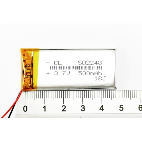 baterie ZC LION 3,7V 500mAh,50*22*5mm, dráty +-