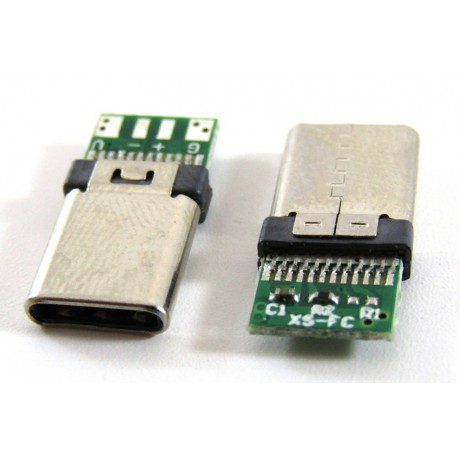 Micro USB-C female connector 37 - 24pin + board 4pin