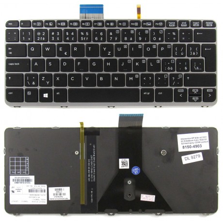 Czech keyboard HP EliteBook Folio 1011 1012 1020 1030 G1 black/grey CZ/SK backlight