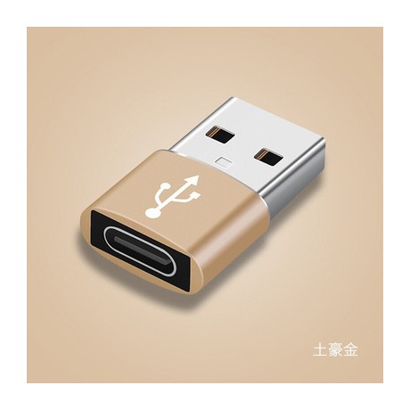 Průchozí redukce USB, micro  USB C zlatá