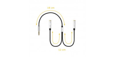 Rozdvojka 3,5mm jack na slúchadlá a mikrofón káblová
