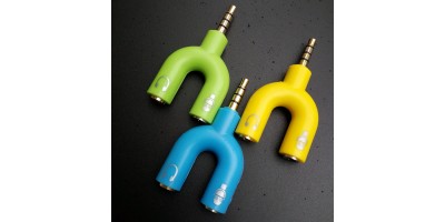 Split jack 3.5" for headphones and microphone yellow