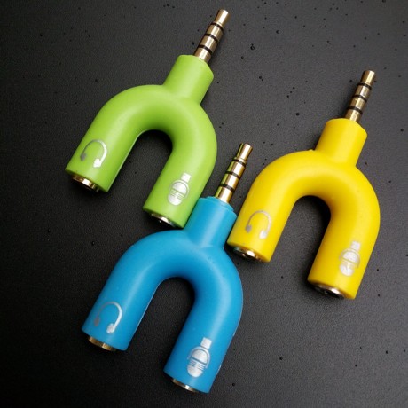 Split jack 3.5" for headphones and microphone yellow