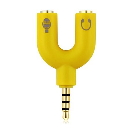 Split jack 3.5" for headphones and microphone yellow