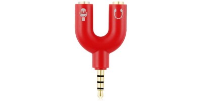 3.5" jack for headphones and microphone red