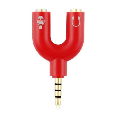 3.5" jack for headphones and microphone red