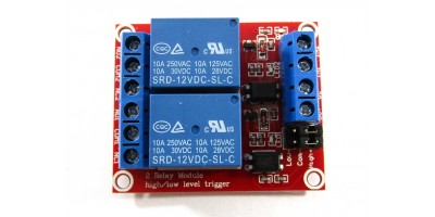 Module 2x switching relay - 12V / 250V, 10A AC / 30V, 10A DC