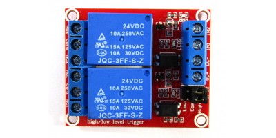 modul 2x spínací relé JQC-3FF-S-Z - 24V / 250V,10A AC / 30V, 10A DC
