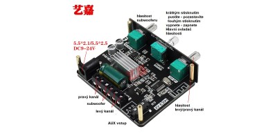 HIFI zosilňovač XINYI 2.1 2x15W 1x30W subwoofer BT