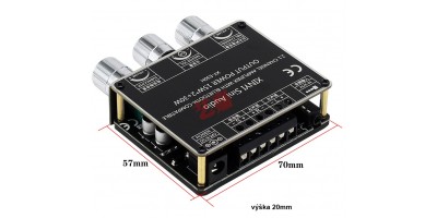 HIFI zosilňovač XINYI 2.1 2x15W 1x30W subwoofer BT