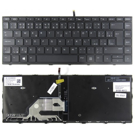 Tlačítko klávesnice klávesnice HP Probook 430 G5 440 G5 445 G5 black CZ/SK podsvit