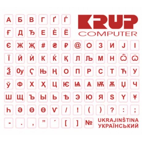 UA ukrajinskej prelepky na klávesnici červené