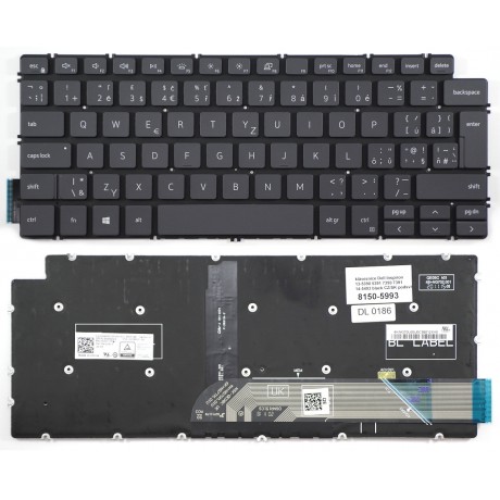 Czech keyboard Dell Inspiron 13 5390 5391 7390 7391, 14 5493 black CZ/SK backlight