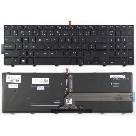 Laptop keyboard Dell Inspiron 15 3000 5000 3541 3542 3543 5542 5545 5547 5548 7000 7557 7559 black US with backlight