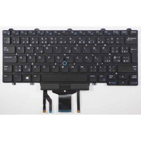 Czech laptop keyboard Dell Latitude E5450 E5470 E7450 E7470 black CZ / SK noframe - backlight