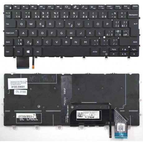 Czech keyboard Dell XPS 13 7390 9370 9380 black CZ/SK no frame