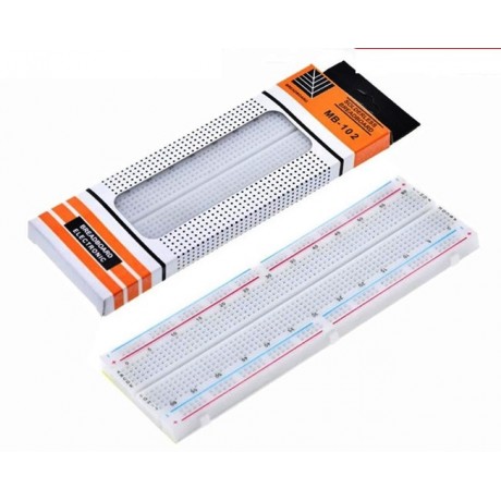 Breadboard, biely 830pin 165x55x10mm