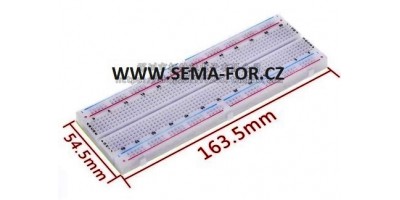 Breadboard, white 830pin 165x55x10mm