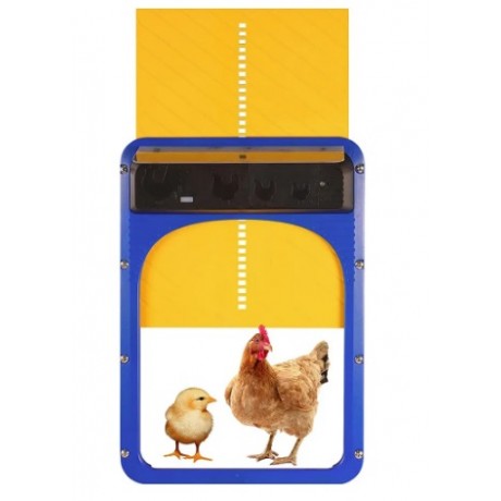 Automatic door for hens - orange-blue