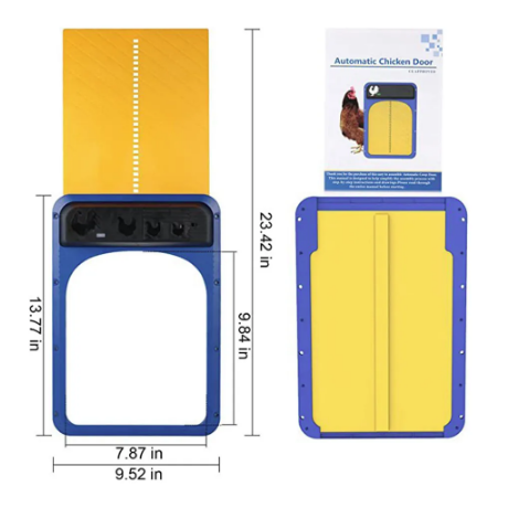 Automatic door for hens - orange-blue