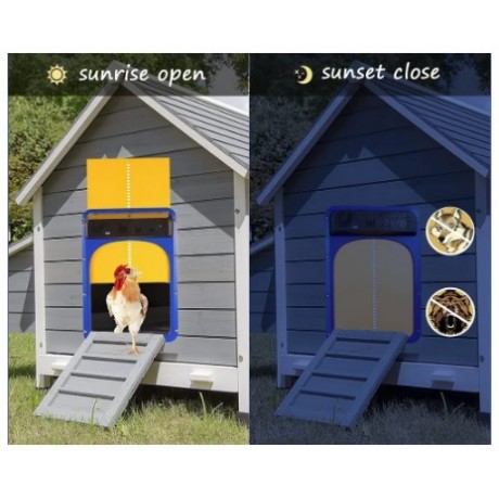 Automatic door for hens - orange-blue