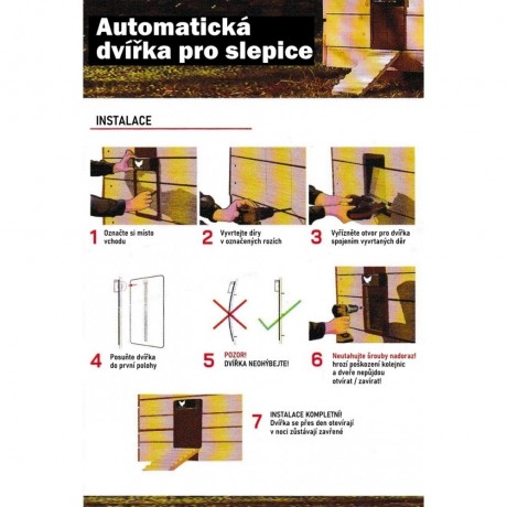 automatická dvířka pro slepice - zelená