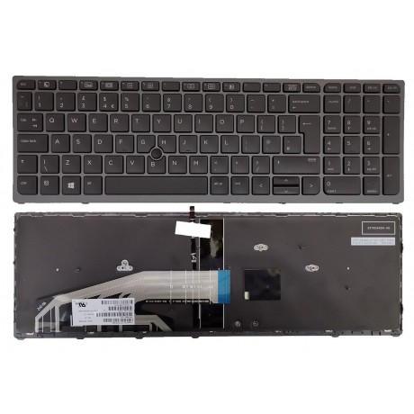 Keyboard HP ZBook 15 G3 G4 ZBook 17 G3 G4 black/grey UK backlight touchpoint