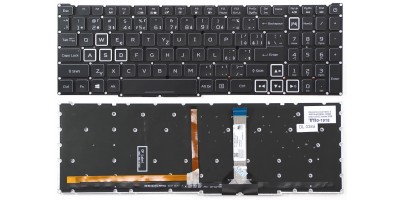 česká klávesnice Acer Nitro 5 AN515-45-R9QH, AN515-45-R92M AN515-57 černá US/CZ/SK dotisk - RGB podsvit