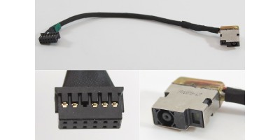 Napájecí konektor s kabelem HP Omen 15-DH - TPN-C143 TPN-C141 - 2x5pin - 4,5x3,0mm - 2x6pin
