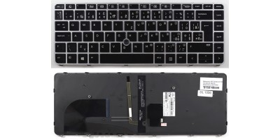 česká klávesnice HP Elitebook 745 G3 840 G3 848 G3 černá/stříbrná UK/CZ/SK dotisk podsvit touchpoint