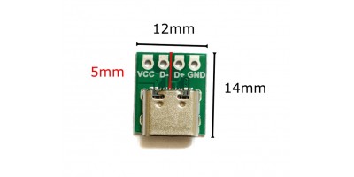 Connector micro USB-C female board 4pin 02