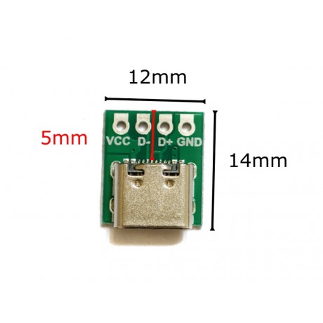 konektor micro USB-C female  board 4pin 02