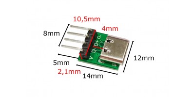 Stecker Micro USB-C Buchse Platine 4pin 01