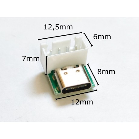 Konektor micro USB-C female board 4pin (konektor smerom nahor)