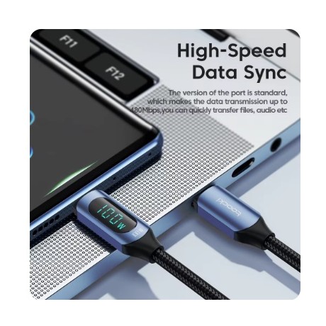 USB C to USB c rýchlonabíjací kábel 100W hnedý, 1m