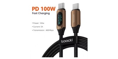 USB C to USB c fast charging cable 100W brown, 1m