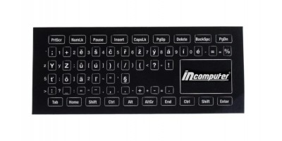 CS black keyboard stickers with white GC print