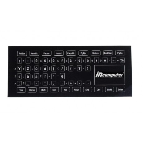 CS black keyboard stickers with white GC print