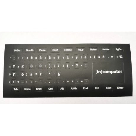 CS black keyboard stickers with white IC print - version 2