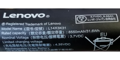 Akku Lenovo Yoga Tablet 2 1050F 1051F Serie – L14X3K31 3,7 V 8550 mAh