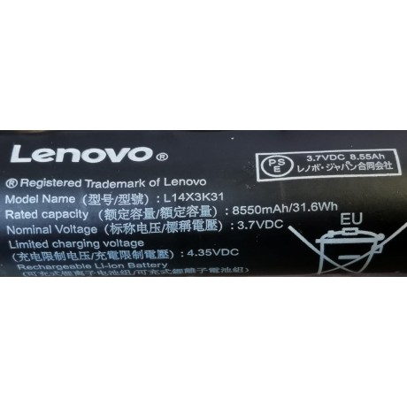 Akku Lenovo Yoga Tablet 2 1050F 1051F Serie – L14X3K31 3,7 V 8550 mAh