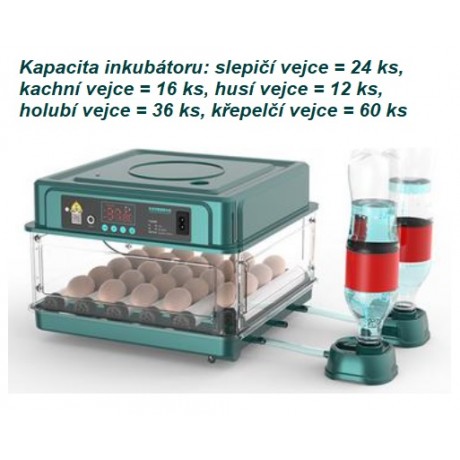 Automatický inkubátor, líheň 24 vajec, slepice