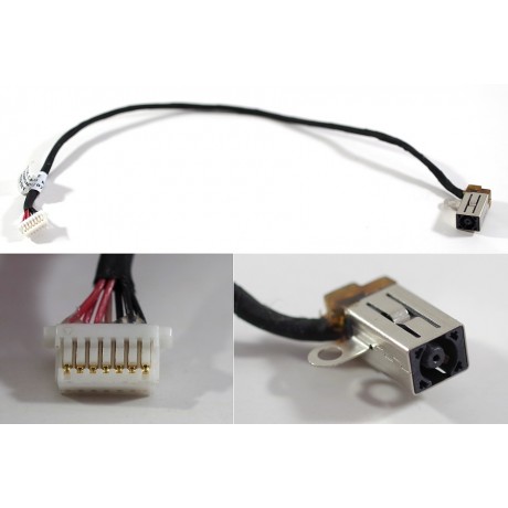 Napájecí konektor s kabelem HP 250 255 G10, 15-FC, 15-FD, TPN-Q286, TPN-Q287 - 4,5x3,0mm - 7pin - PN: DD00PDAD040