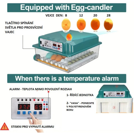 Smart Automatic Incubator, Hatchery 36 Eggs, Hen