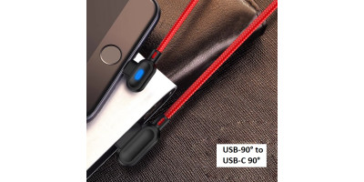 rychlonabíjecí datový kabel USB to USB-C 90°, 2m,240W, modrý