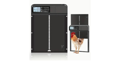 Automatic chicken door with timer black sheet metal LCD