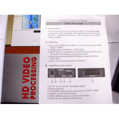 SCART to HDMI aktivní konvertor