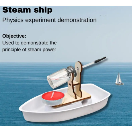 Experimental set - steam-powered boat